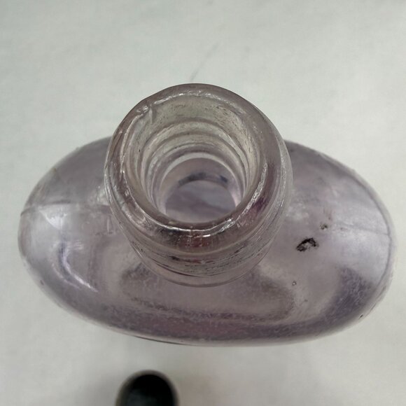 Vintage Purple Tint Glass Medicine Bottle With Screw Top - Picture 7 of 14